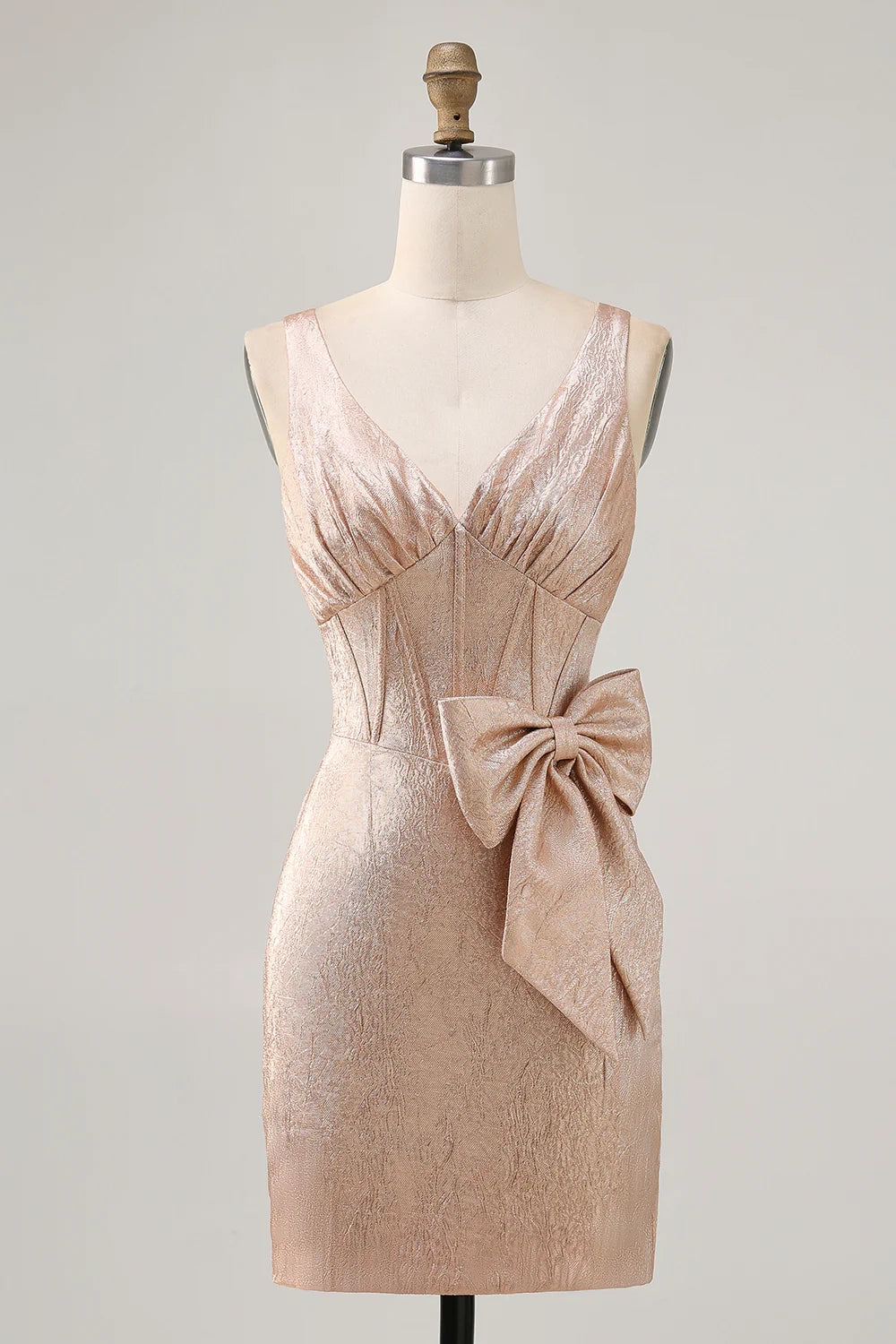DingJi Wedding Jacquard Tight Short corset Bow Homecoming Dresses